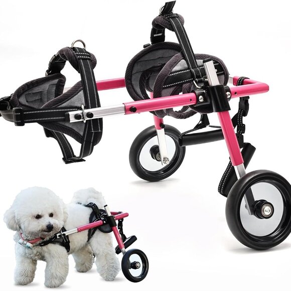 Wheels for Small Pets Hind Limbs,Disabled Hind Legs Walking Stable,Pink,S - Picture 1 of 7
